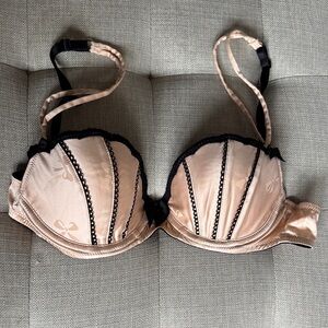 Victoria's Secret Satin Bra with Black Accents